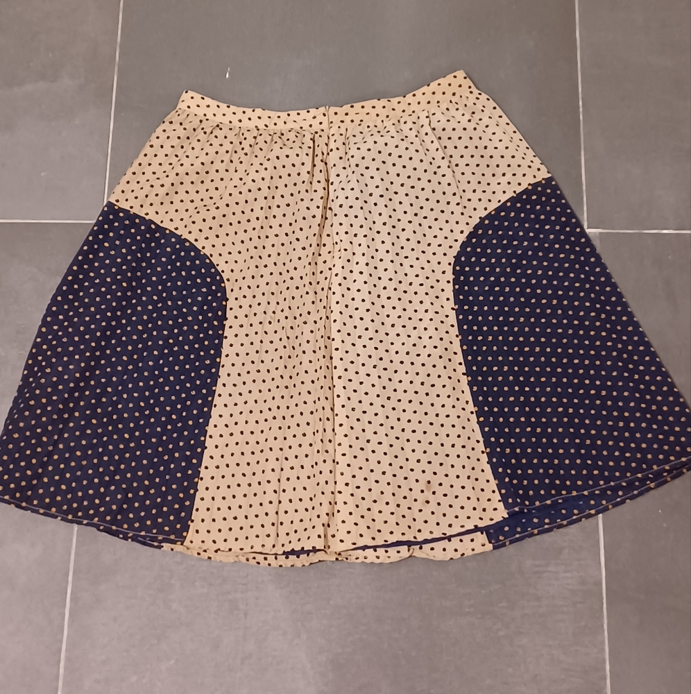Polka Dot Skirt in Black and Tan